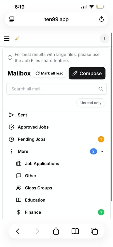 Mailbox categories and compose